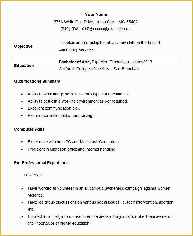 Student Resume Template Free Of 36 Student Resume Templates Pdf Doc