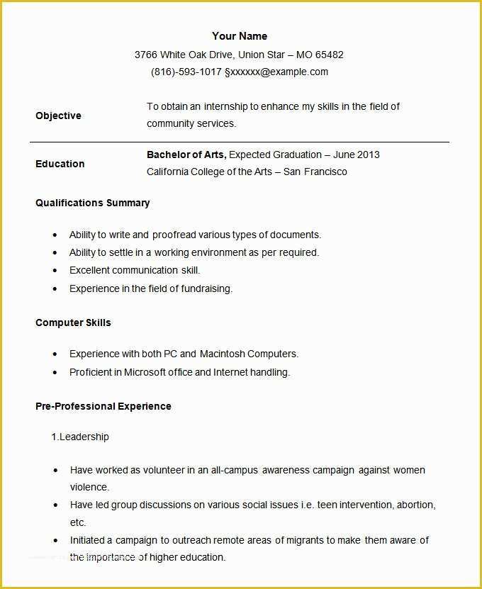 Student Resume Template Free Of 36 Student Resume Templates Pdf Doc