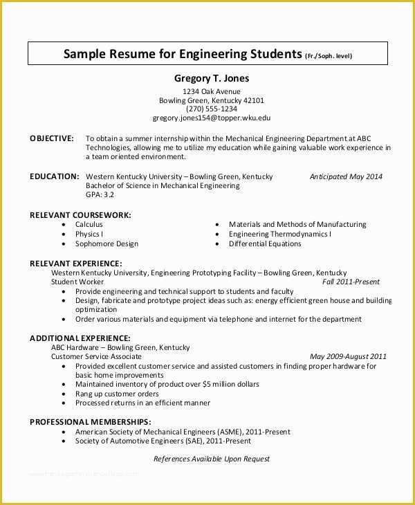 Student Resume Template Free Of 44 Sample Resume Templates