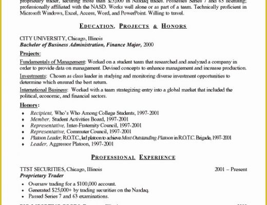 Student Resume Template Free Of Finance Student Resume Example Sample