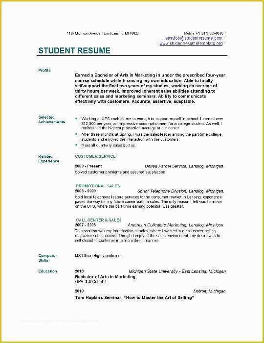 Student Resume Template Free Of Free Resume Template Downloads