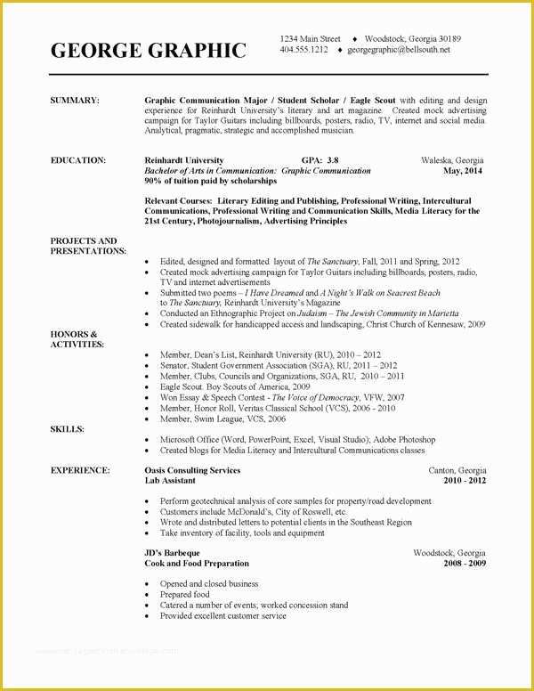 Student Resume Template Free Of Latest Design Examples College Resumes