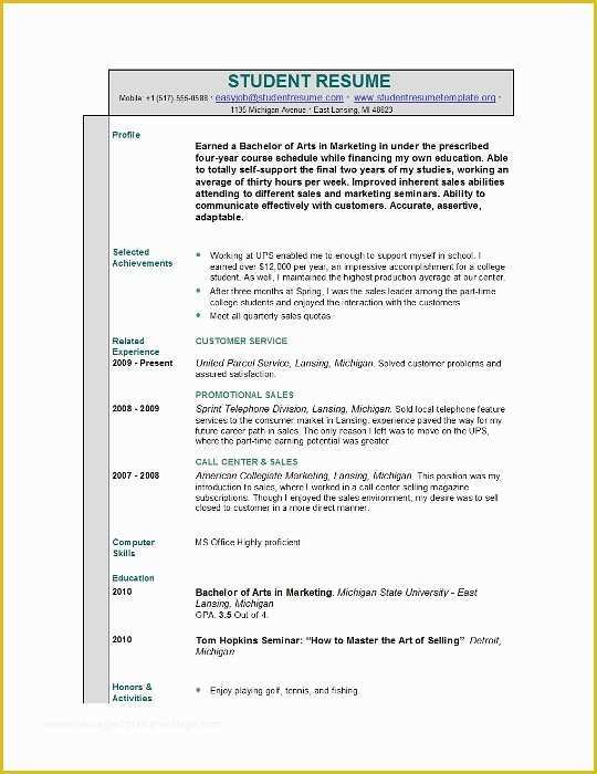 Student Resume Template Free Of Student Resume Templates Student Resume Template