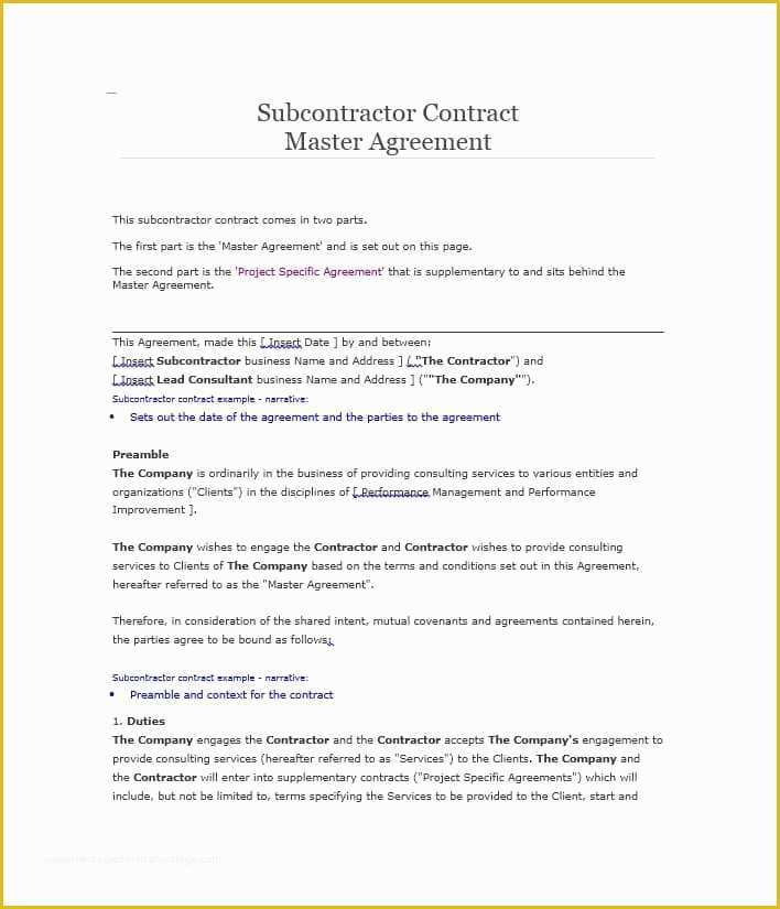 Subcontractor Agreement Template Free Of Need A Subcontractor Agreement 39 Free Templates Here