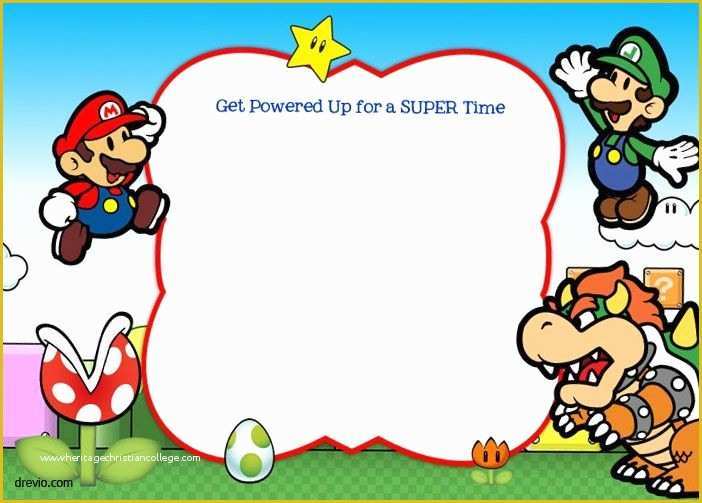 Super Mario Invitations Template Free Of 15 Fresh Print Your Own Birthday Card
