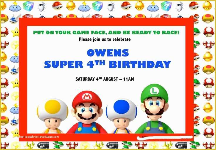 Super Mario Invitations Template Free Of 28 Best Images About Birthday Party Invitations On