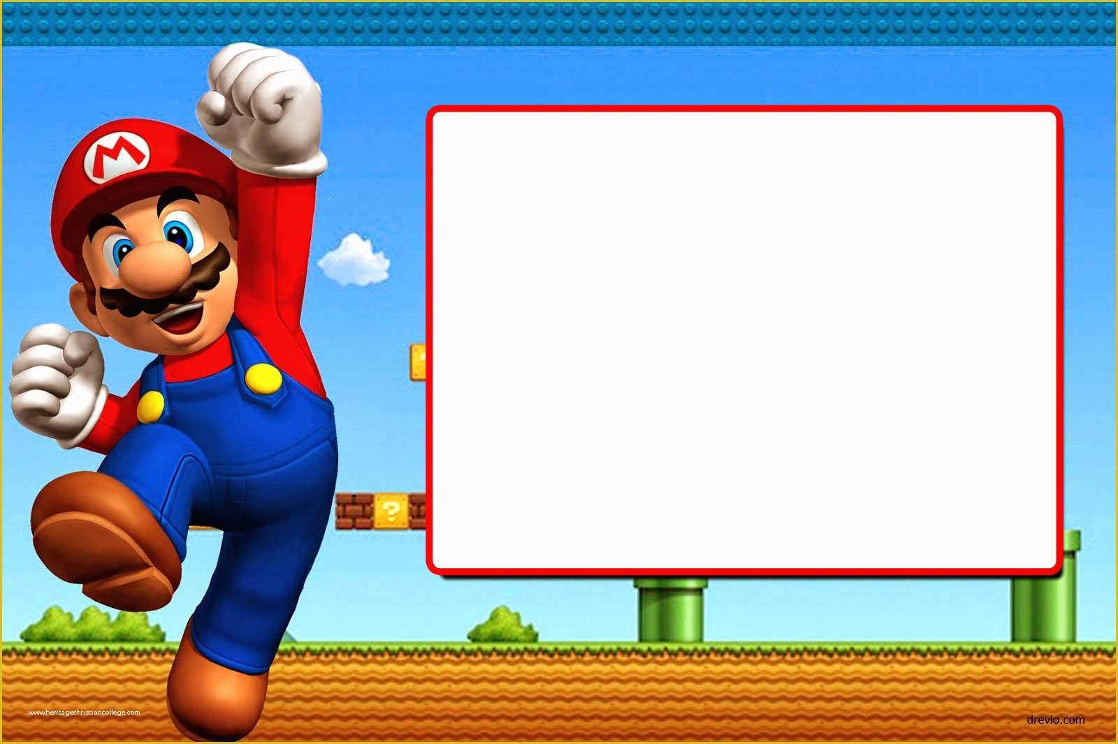 Super Mario Invitations Template Free Of Free Printable Super Mario Bros Invitation Template