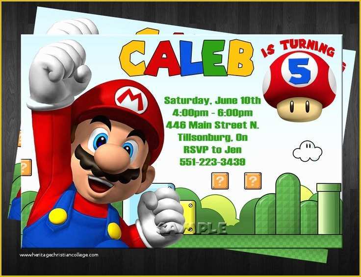 Super Mario Invitations Template Free Of Free Template Super Mario Bros Birthday Invitations