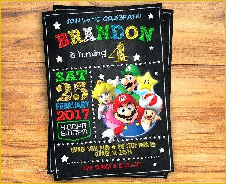 Super Mario Invitations Template Free Of Mario Bros Invitations – Dailytailgate