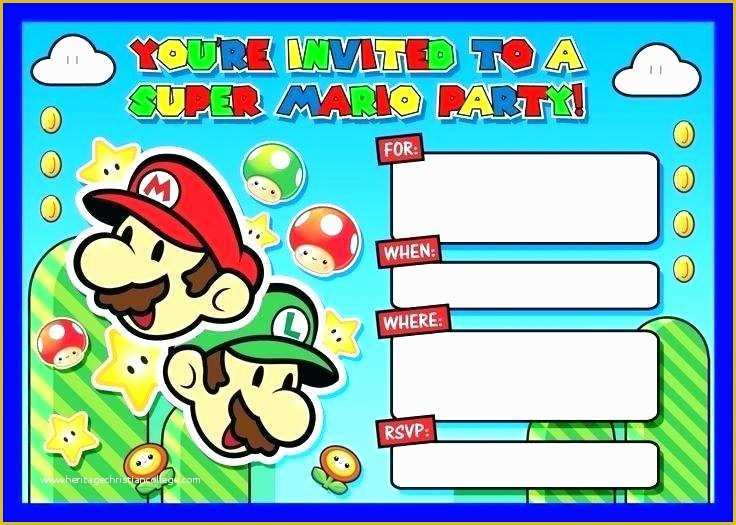 Super Mario Invitations Template Free Of Super Mario Bros Printable Birthday Party Invitations