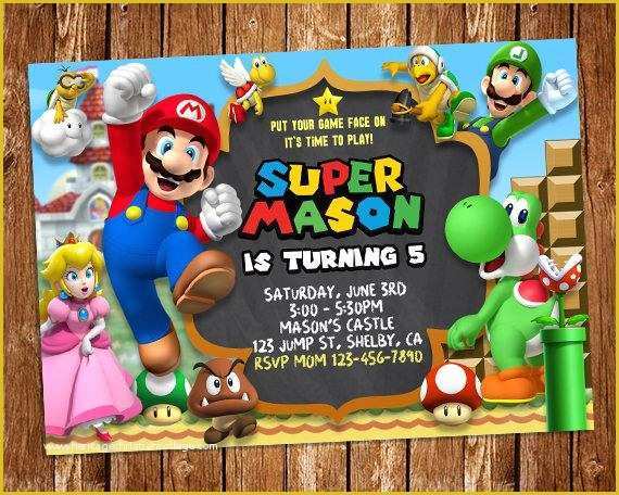 Super Mario Invitations Template Free Of Super Mario Invitation
