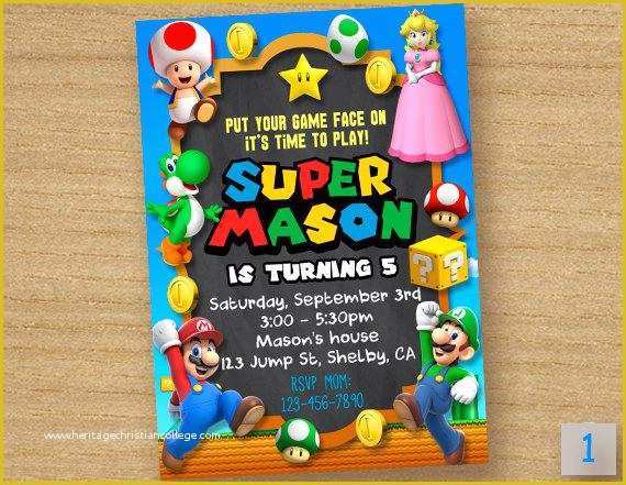 Super Mario Invitations Template Free Of Super Mario Invitation Super Peach Invitation Princess Peach