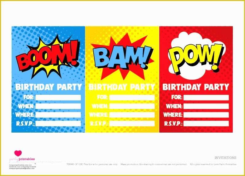 Superhero Invitation Template Free Of 10 Free Printable Super Hero Birthday Invitations