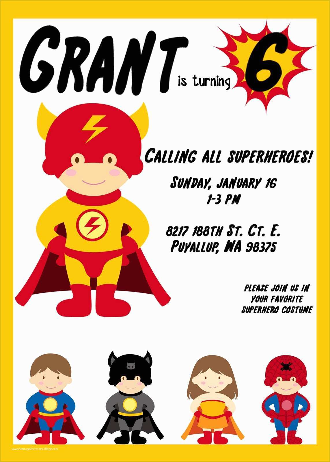 Superhero Invitation Template Free Of Free Printable Superman Invitations
