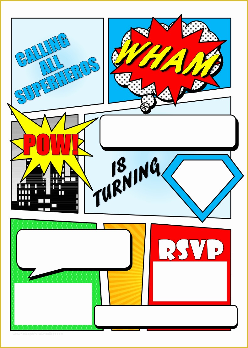 Superhero Invitation Template Free Of Make Your Own Ic Book Printable