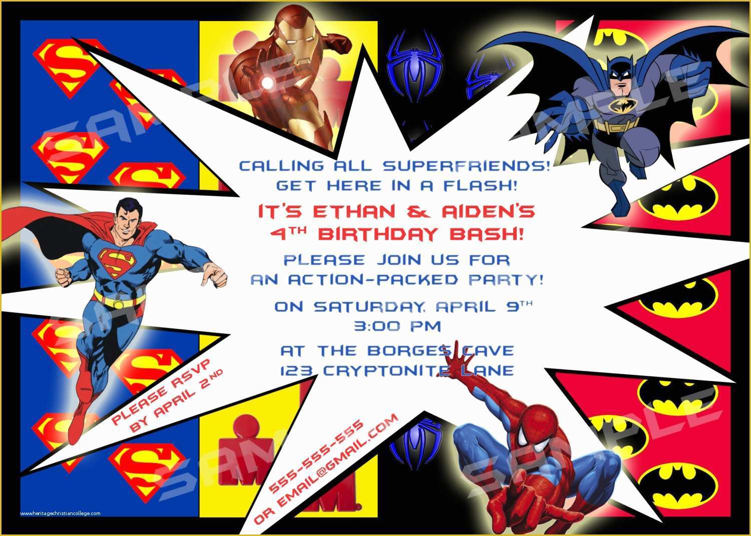 Superhero Invitation Template Free Of Superhero Birthday Party Invitations Template