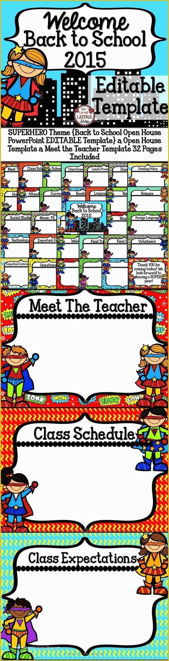 Superhero themed Powerpoint Template Free Of Superhero Back to School Powerpoint for Open House and