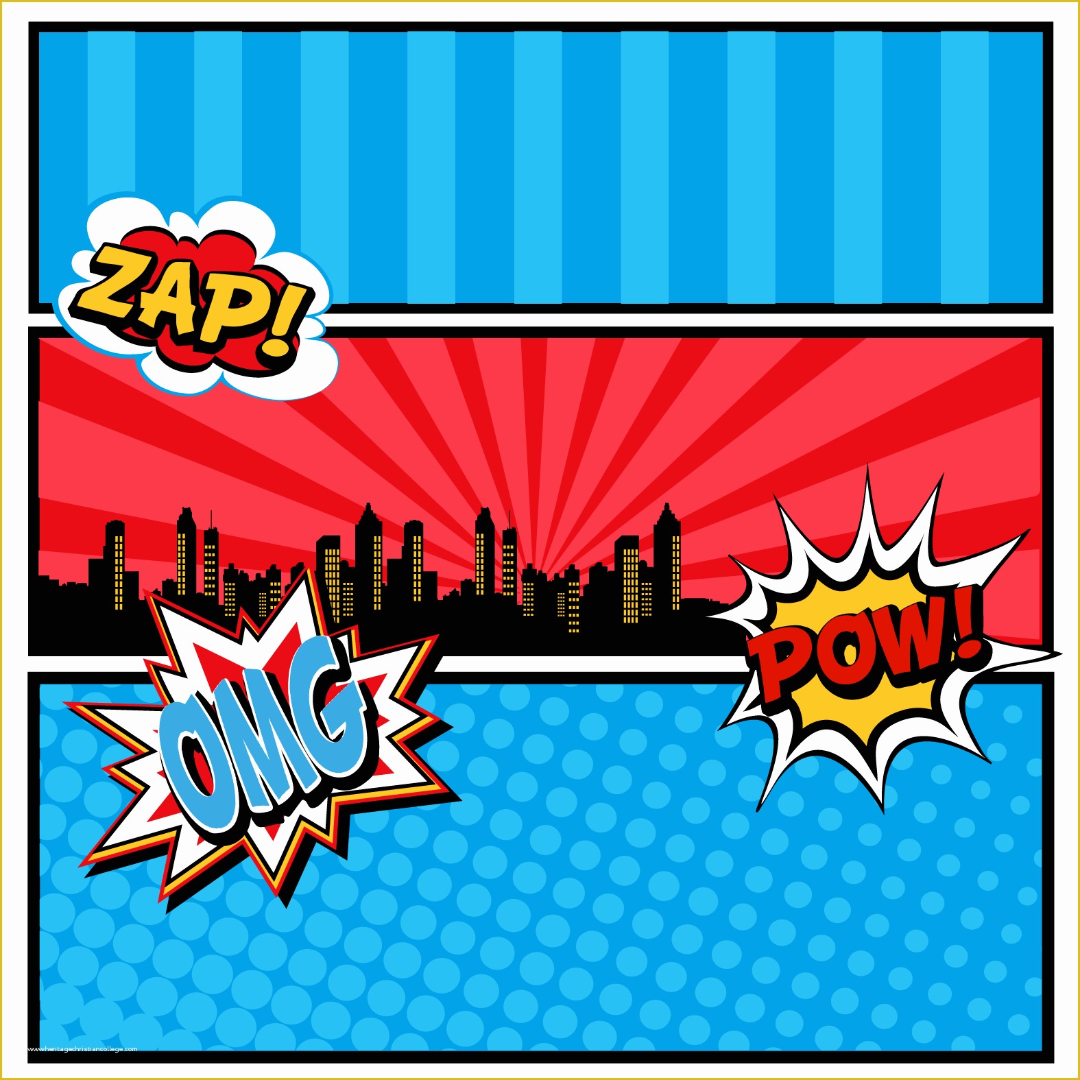 Superhero themed Powerpoint Template Free Of Superhero Boy Birthday Party theme