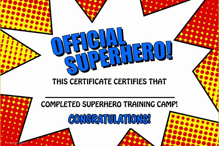 Superhero themed Powerpoint Template Free Of Superhero Training Certificate