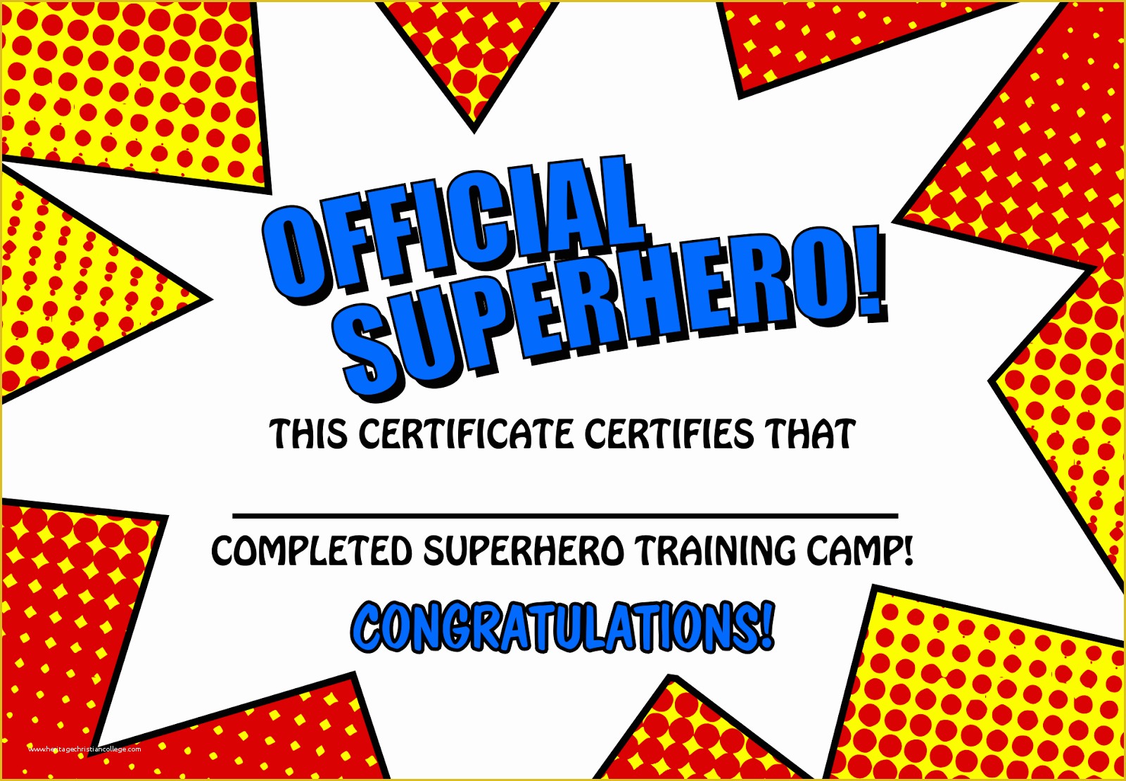 Superhero themed Powerpoint Template Free Of Superhero Training Certificate