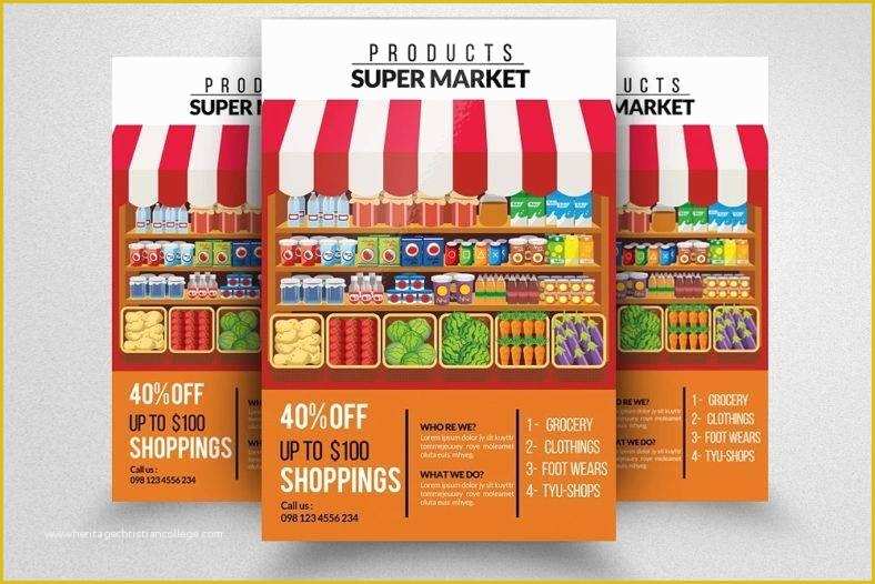 Supermarket Flyer Template Free Of 14 Supermarket Flyer Designs & Templates Psd Ai