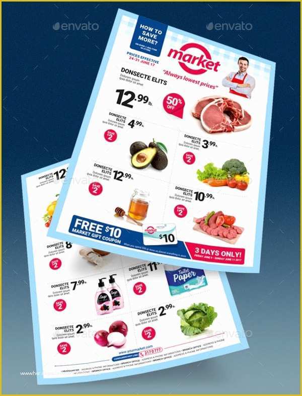 Supermarket Flyer Template Free Of 14 Supermarket Flyer Designs &amp; Templates Psd Ai