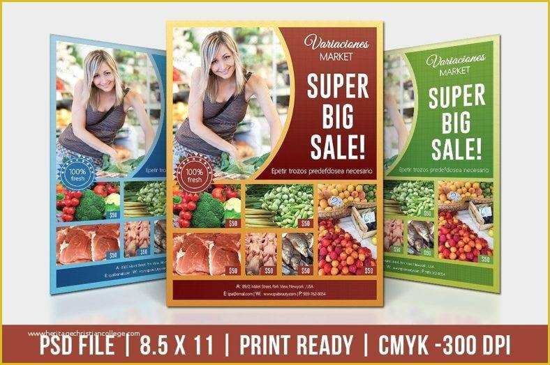 Supermarket Flyer Template Free Of 14 Supermarket Flyer Designs & Templates Psd Ai