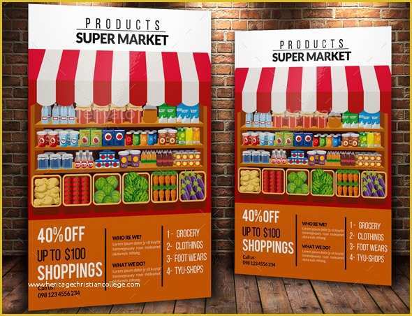 Supermarket Flyer Template Free Of 20 Cool Grocery Store Flyer Templates – Desiznworld