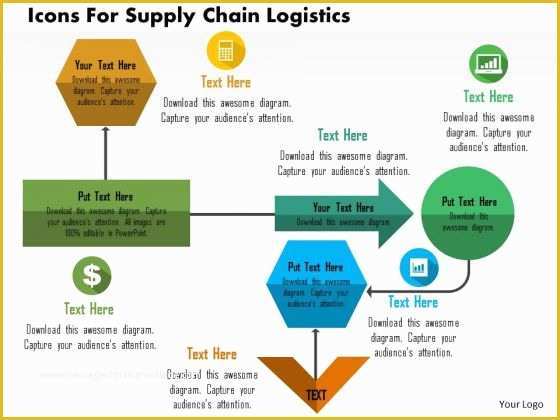 Supply Chain Template Free Of Flow Charts Flat Supply Chain Diagram for Powerpoint