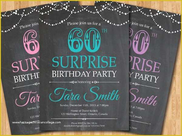 Surprise 60th Birthday Invitation Templates Free Of 31 Examples Of Birthday Invitation Designs Psd Ai