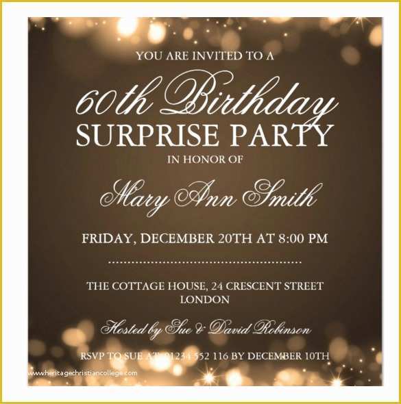 Surprise 60th Birthday Invitation Templates Free Of 49 Birthday Invitation Templates Psd Ai Word