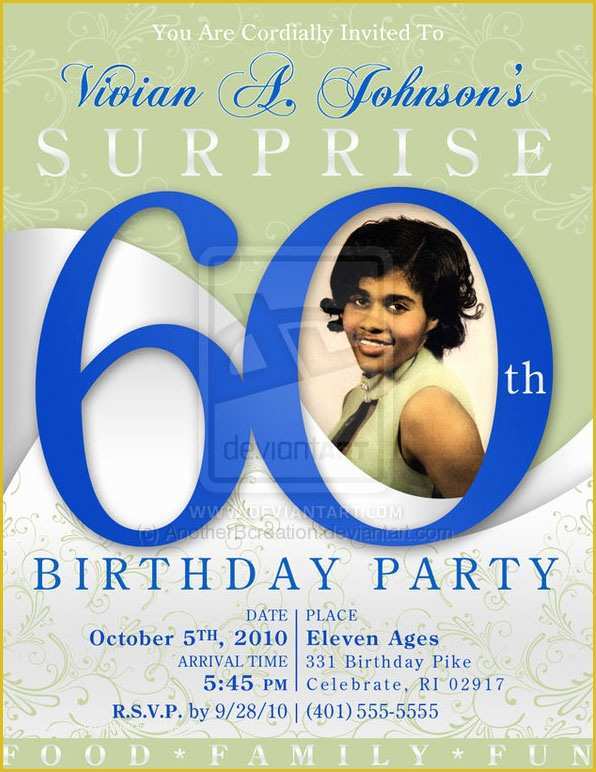 Surprise 60th Birthday Invitation Templates Free Of 60th Birthday Party Invitations Ideas – Free Printable