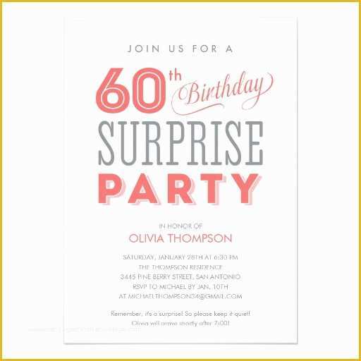 Surprise 60th Birthday Invitation Templates Free Of 60th Surprise Birthday Invitations