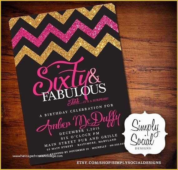 Surprise 60th Birthday Invitation Templates Free Of Free 60th Birthday Invitations Templates