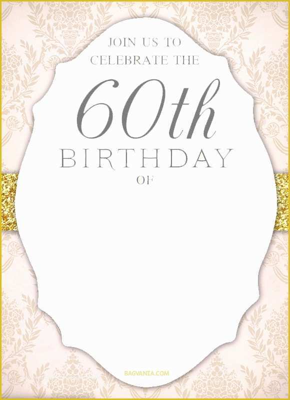 Surprise 60th Birthday Invitation Templates Free Of Free Printable 60th Birthday Invitation Templates