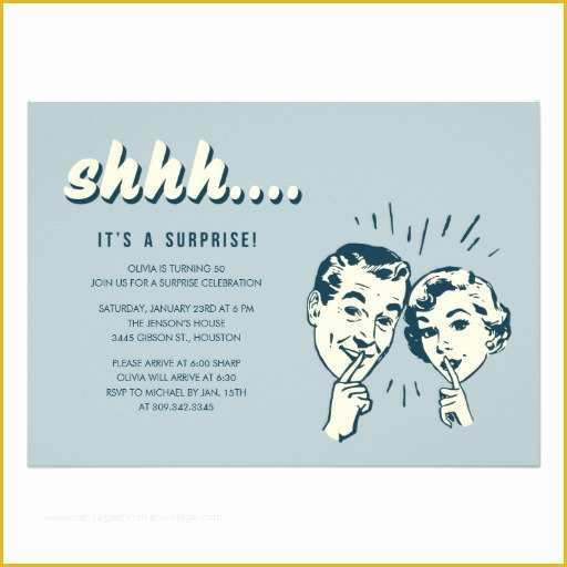 Surprise 60th Birthday Invitation Templates Free Of Retro Surprise Birthday Invitations