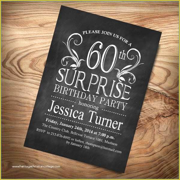 Surprise 60th Birthday Invitation Templates Free Of Surprise 60th Birthday Invitation Templates Free Pleasant