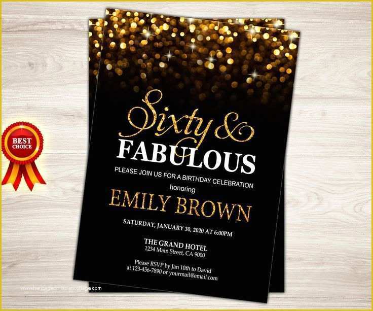 Surprise 60th Birthday Invitation Templates Free Of Surprise 60th Birthday Party Invitations Party – Free