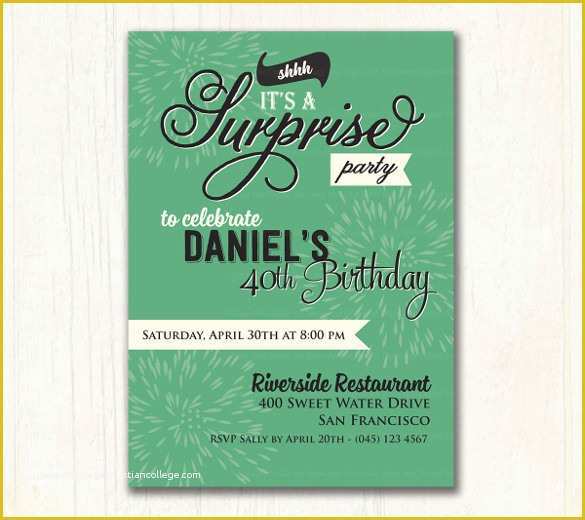 Surprise Birthday Invitation Templates Free Download Of 26 Surprise Birthday Invitation Templates – Free Sample