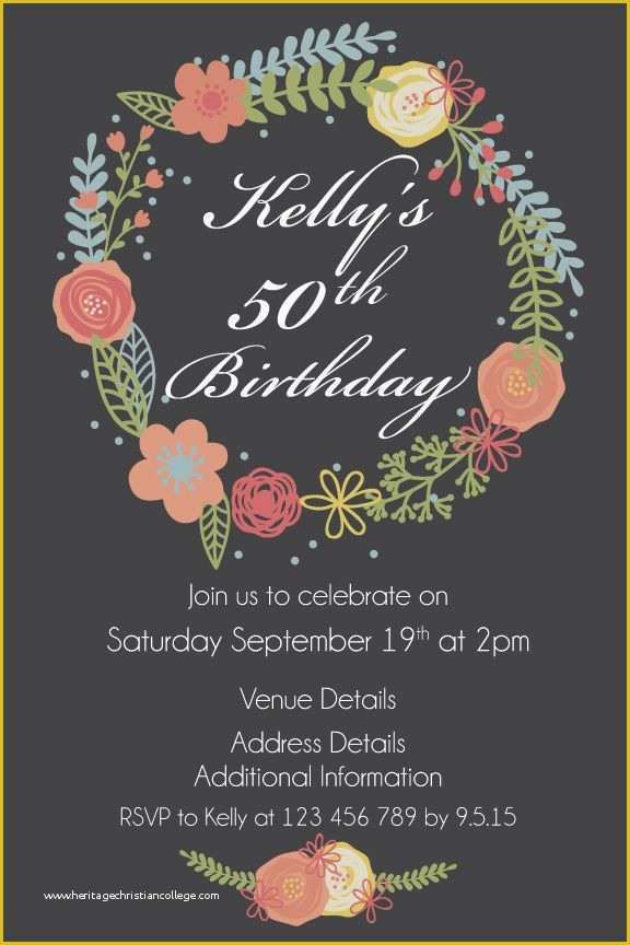 Surprise Birthday Invitation Templates Free Download Of 50th Women S Birthday Party Digital Printable Invitation