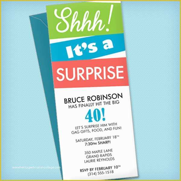 Surprise Birthday Invitation Templates Free Download Of Surprise Party Invitation Template – Download & Print