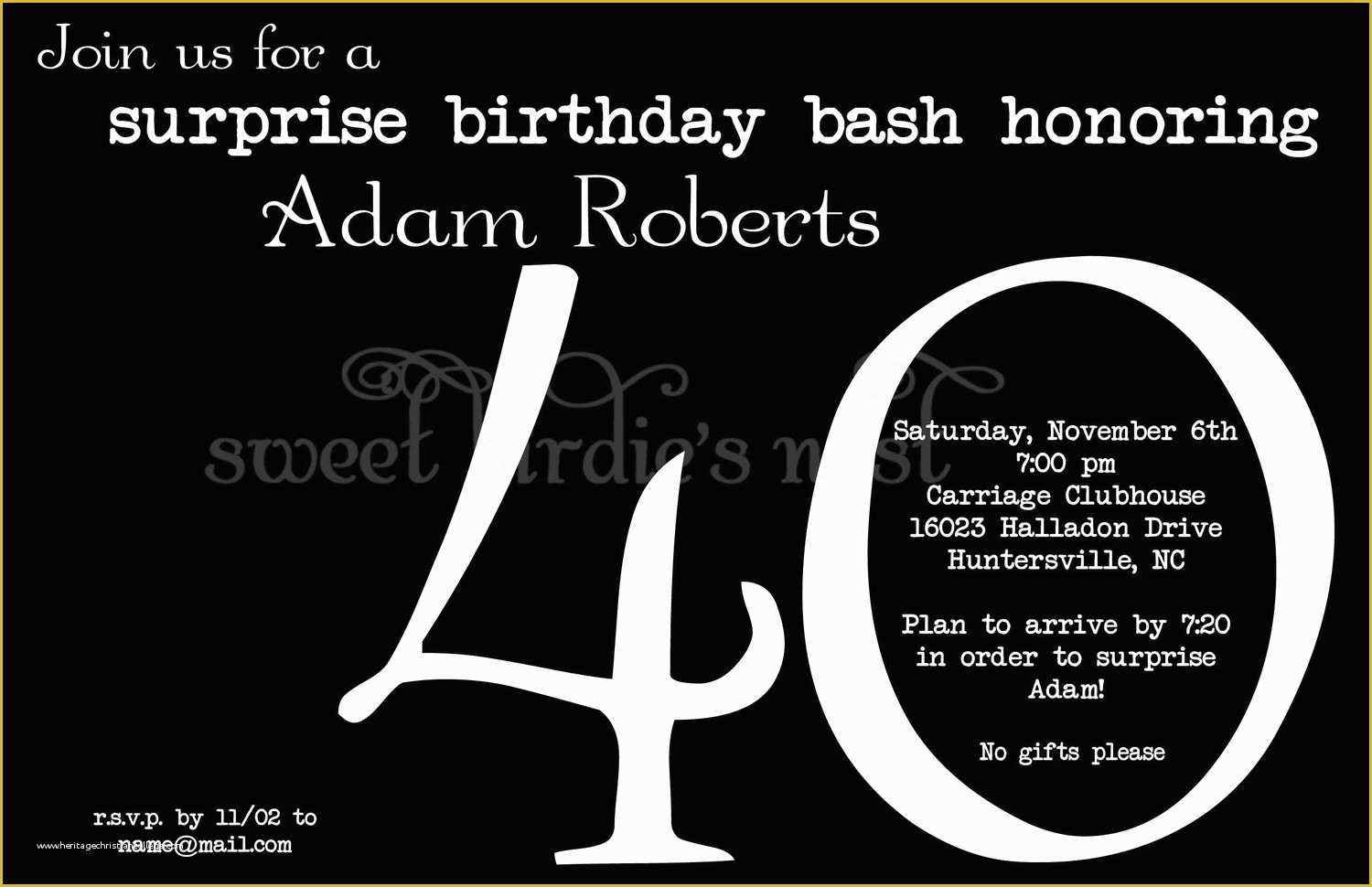 Surprise Birthday Invitations Templates Free Of 40th Surprise Birthday Party Invitations – Free Printable
