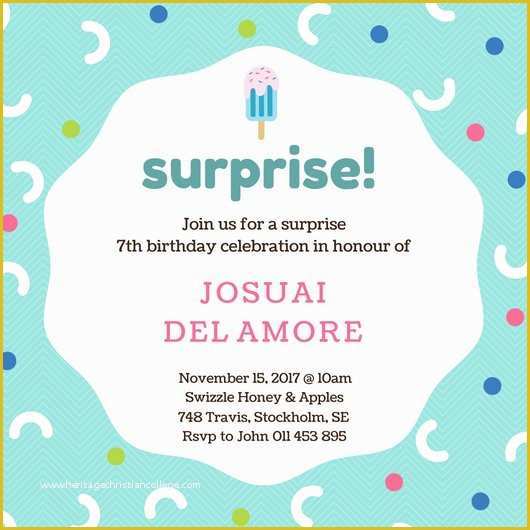 Surprise Birthday Invitations Templates Free Of Customize 3 999 Kids Party Invitation Templates Online