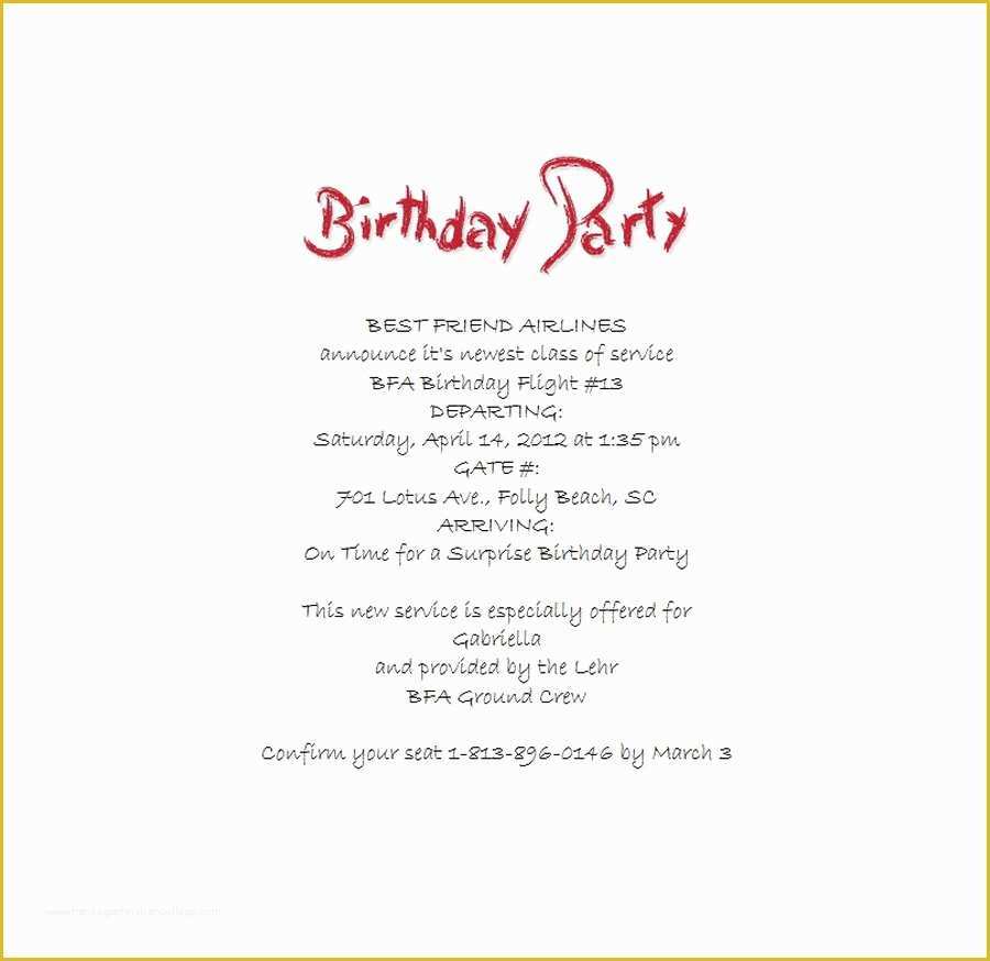 Surprise Birthday Invitations Templates Free Of Surprise Birthday Party Invitations 4 Wording