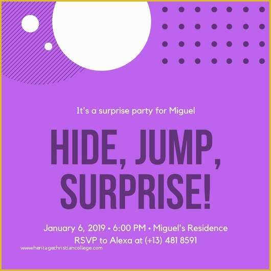 Surprise Birthday Invitations Templates Free Of Surprise Party Invitation Templates Canva