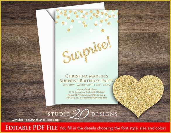 Surprise Party Invitations Templates Free Of 16 Outstanding Surprise Party Invitations &amp; Designs