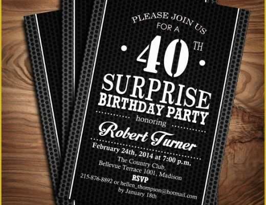 Surprise Party Invitations Templates Free Of 24 40th Birthday Invitation Templates – Psd Ai