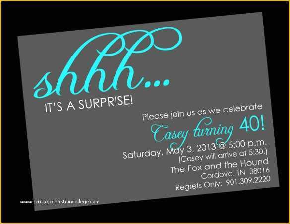 Surprise Party Invitations Templates Free Of 26 Surprise Birthday Invitation Templates – Free Sample