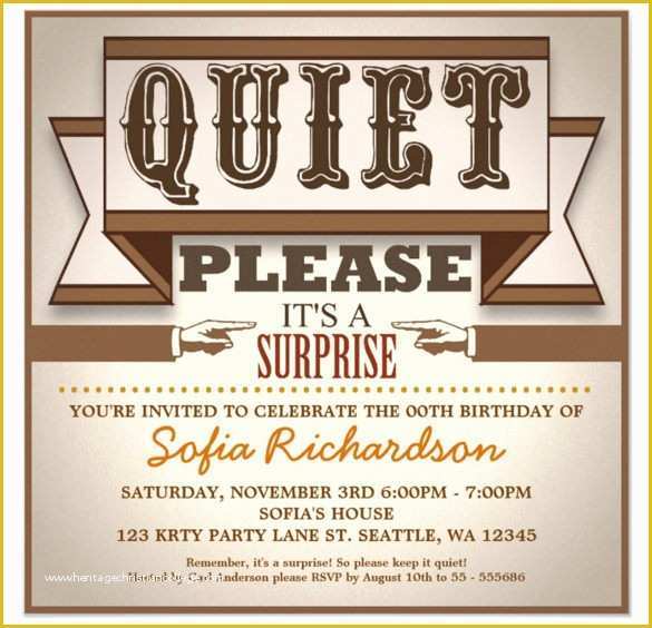 Surprise Party Invitations Templates Free Of 26 Surprise Birthday Invitation Templates – Free Sample