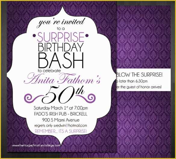Surprise Party Invitations Templates Free Of 49 Birthday Invitation Templates Psd Ai Word